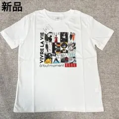 ✨新品未使用✨GU ELLE コラボ グラフィックTシャツ Mサイズ 半袖 白のサムネイル