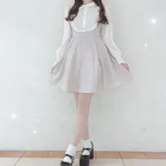 evelyn チェックレースOP ピンク