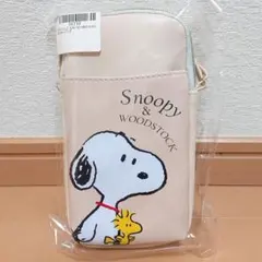 スヌーピー PU スマホショルダーバッグ 【ベージュ】