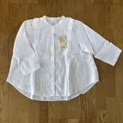 無印良品 リネン 洗いざらし七分袖ブラウス 