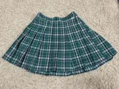 ラブトキシック グリーン チェック プリーツスカート 160
