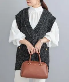 SHIPS◆ツイード金ボタンニットベスト〈手洗い可能〉