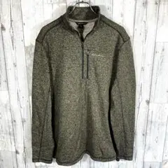 Eddie BauerメンズＬサイズ グレー ジップアップ フリースジャケット