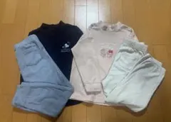 ユニクロ 上下セット フリース パジャマ 長袖 キッズ ドラえもん ミッキー