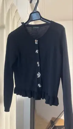 JILL STUART ビジュー付きカーディガン ブラック