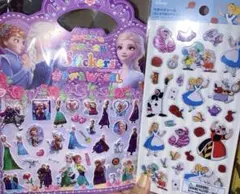 ぷくぷくシール　アナと雪の女王　不思議の国のアリスセット