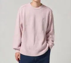 エンブレム付き ショルダーボタンニットプルオーバー TINA：JOJUN ピンク