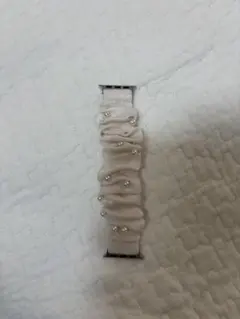 フェイクパールスクランチー式 Apple Watchビーズ付きアップルウォッチ
