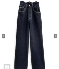 GRL ウエストウェーブデザインデニムパンツ[gn290] ネイビー