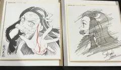 鬼滅の刃 色紙 ダイニング 竈門禰豆子 禰豆子 DINING ミニ色紙 壱 弐