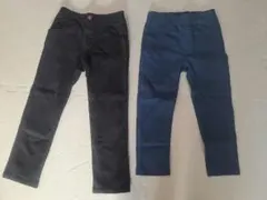 110 120 子供長ズボン　2点　黒　青紺　Breeze　CLASSIC