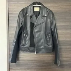 GALLARDAGALANTE ブラック レザーライダースジャケット