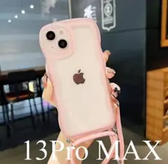うねうね 紐 ピンク iPhone 13Pro Max 大人気 韓国 ケース