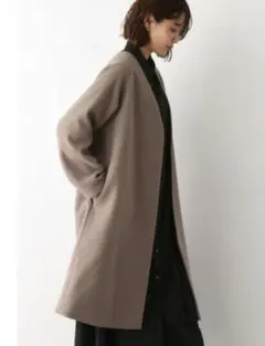 【未使用】グローバルワーク　軽やかストレッチノーカラーコート