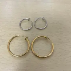 フープイヤリングセット シルバー ゴールド