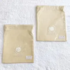 HIROKO KOSHINO 巾着ポーチ2枚セット 綿 花刺繍 ヒロココシノ