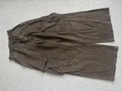 ダークブラウン カーゴパンツ ゴムウエスト