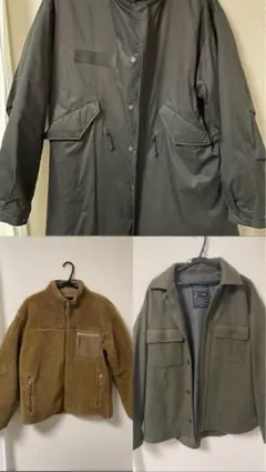 【冬物アウター3点セット】モッズコート・ボアジャケット・カジュアルジャケット