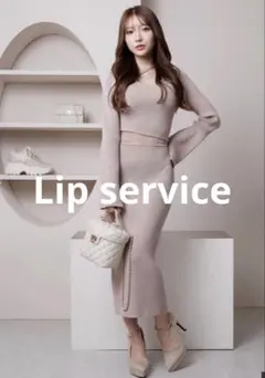 【lip service】ウエストシアーアシメリブワンピース