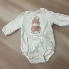 futafutaウサギプリントロンパース 80サイズ