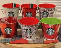 【STARBUCKS】 クリスマス VIA バケツ 6個セット ホリデー