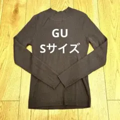 GUリブ ハイネックニット 長袖 ダークブラウン S
