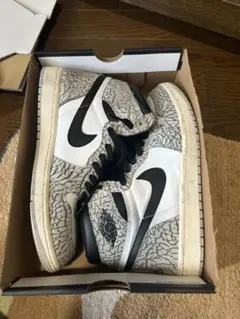 Nike Air Jordan 1 White Cement 箱付き 紐付き - メルカリ