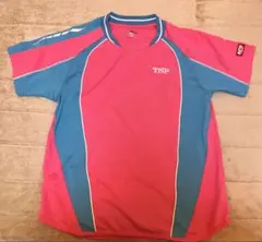 TSP ユニフォームウェア ピンク ブルー 卓球用 Mサイズ 男女兼用