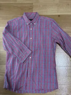 バーバリーブラックレーベル 七分袖シャツ チェック M 春夏　ユニセックス