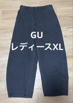 GU デニムスウェットバレルレッグパンツ