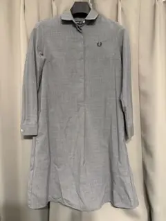 【美品】フレッドペリー ♡シャツワンピース♡フィッシュテールUK10 白 美品】フレッドペリー ♡シャツワンピース♡フィッシュテールUK10 白