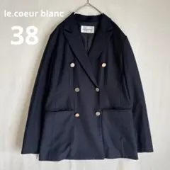 ルクールブラン ダブルブレストテーラードジャケット 紺ブレ 金ボタン