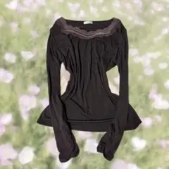 y2k 00s coquette フェアリーグランジ 森ガール レース長袖 水玉