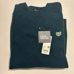 KAWS x UNIQLO ダークグリーン ニット XL