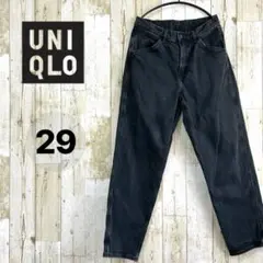 UNIQLO JEANS カイハラデニム 黒 29 ワイドテーパード
