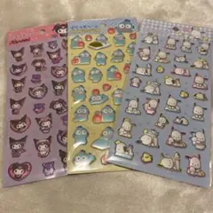 サンリオ　ぷくっとシール　3枚セット　ハンギョドン　ポチャッコ　クロミ　キティ