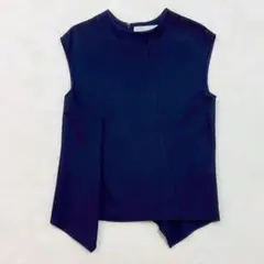 シクラス　ネイビー ノースリーブ トップス アシンメトリー