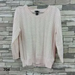 H&M ケーブルニットセーター Sサイズ ピンク