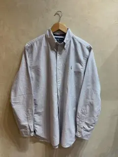 ラルフローレン 青ストライプ BDシャツ コットン100 クラシックフィット　Mのサムネイル