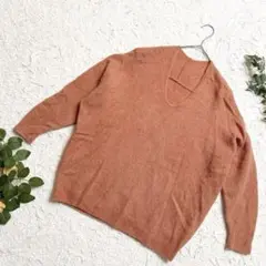 【美品】キャサリンロス Vネック ニット セーター M オレンジ ゆったりのサムネイル