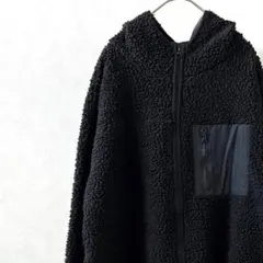 Loytaa ボアジャケット ロング丈 フード付き ポケット付き ゆったり