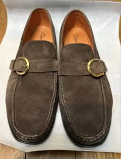 Santoni シングルモンク　ローファー　スウェード　6.5 ブラウンのサムネイル