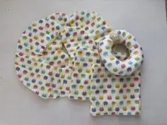 猫柄スタイセット　黄色