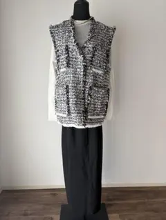 GALLARDAGALANTE 美品 ツイード風フリンジベスト