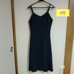 ネイビー ノースリーブ ロングワンピース　9号