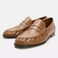 【新品】ZARA 本革 スプリットスエード ペニーストラップローファー 37 ZARA】スプリットスエード ペニーストラップ ローファー 36 - メルカリ