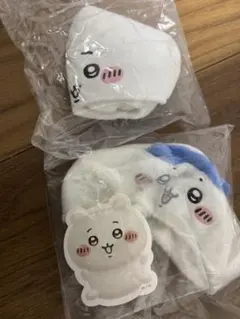 ねこのかぶりもの　ちいかわ　ハチワレ　ガチャ　おまけの東京バナナちいかわシール付のサムネイル