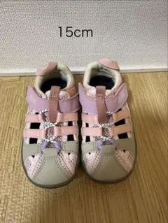 美品　IFME キッズサンダル15.0cm ピンク/グレー