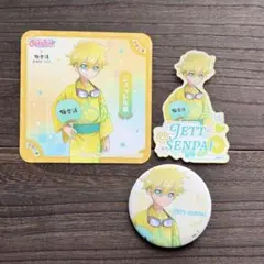 名探偵プリキュア 極楽湯 ジェット先輩 コースター ステッカー 缶バッジ