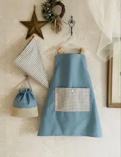 キッズエプロン　かぶるだけ　三角巾（追加）